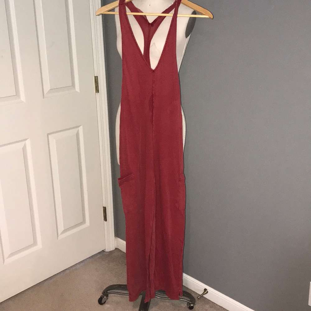 Red comfy jumpsuit